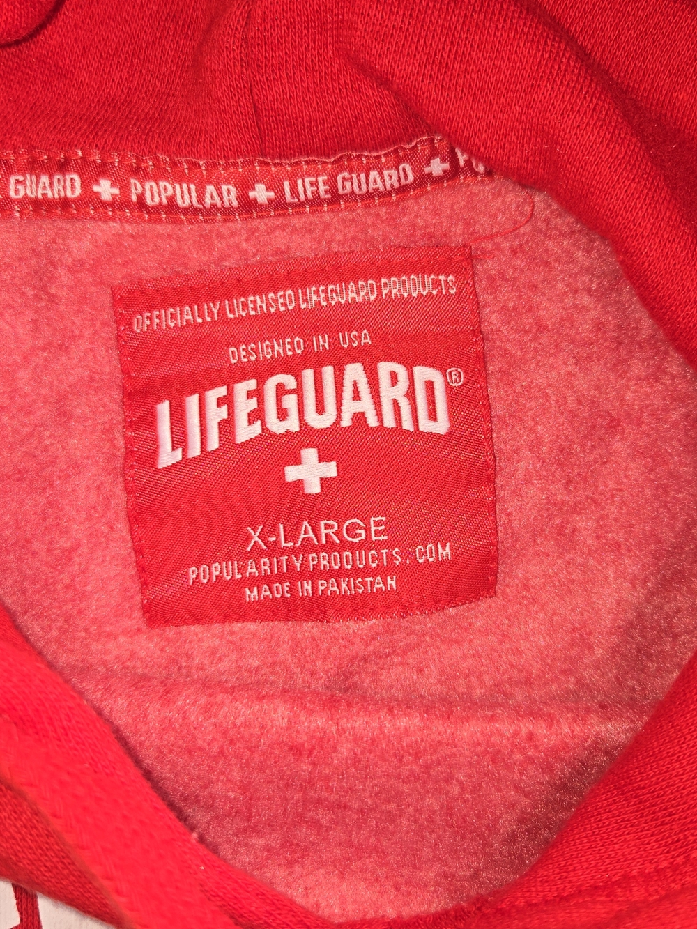 NEW W TAG Lifeguard Palm Beach Red And White Hoodie Mens XL - Picture 3 of 11